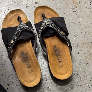 Naot Women's Black and Tan Sandals size 42
